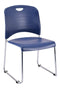 Chairs Plastic Chairs - 18" x 22.5" x 33.5" Navy Plastic Guest Chair HomeRoots