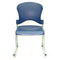 Chairs Plastic Chairs - 18" x 23" x 34" Navy Plastic Guest Chair HomeRoots