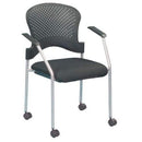 Chairs Plastic Chairs - 25" x 21" x 33.75" Grey Frame Plastic Fabric Guest Chair HomeRoots