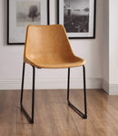 Chairs Sitting Chair - 18" X 21" X 28" Vintage Camel & Black Metal Side Chair (Set-2) HomeRoots