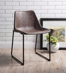 Chairs Sitting Chair - 18" X 21" X 28" Vintage Mocha & Black Metal Side Chair (Set-2) HomeRoots
