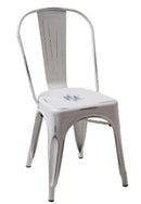 Chairs Sitting Chair - Four 33" Vintage White Metal Side Chairs HomeRoots