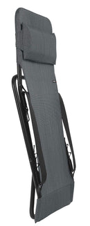 Chairs Sling Chair - Folding Sling Chair - Black Steel Frame - Obsidian Fabric HomeRoots