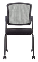 Chairs Sofa Chair - 19" x 25" x 35.5" Black Mesh Fabric Guest Chair HomeRoots