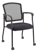 Chairs Sofa Chair - 25.5" x 23.5" x 35.5" Black Mesh Fabric Guest Chair HomeRoots
