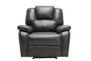 Chairs Stress less Chair - 40" Contemporary Grey Leather Power Reclining Chair HomeRoots