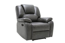 Chairs Stress less Chair - 40" Contemporary Grey Leather Power Reclining Chair HomeRoots