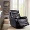 Chairs Swivel Recliner Chairs - 33'.46" X 38'.18" X 39'.8" Black Leather PVC Glider & Swivel Power Recliner with USB port HomeRoots