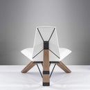 Chairs Wood Accent Chair - 31" X 27" X 34" White Zebra Wood Chair HomeRoots