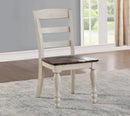 Chairs Wooden Chair - 20" X 24" X 38" 2pc Walnut And White Washed Side Chair HomeRoots
