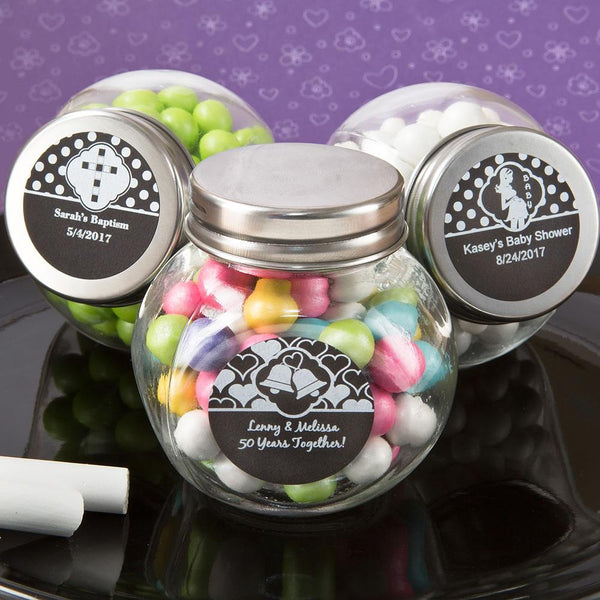 Chalk Board Collection Candy Glass Jar-Bridal Shower Decorations-JadeMoghul Inc.