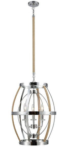 Chandeliers Cheap Chandeliers - 16" X 16" X 17" Chrome, Natural Metal Jute Chandelier HomeRoots