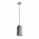 Chandeliers & Pendants Robust Pendant Light with Unique Sturdy Concrete Shade, Gray and Silver Benzara