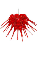 Uniquely Deigned Glass Pieces Cluster Hanging Chandelier, Red