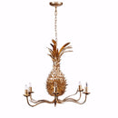 Chandeliers Pineapple Shape 6-Light Chandelier, Gold Benzara