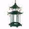 Traditional Pagoda Shaped Metal Chandelier, Green and Gold