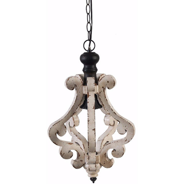 Wooden Home Perth Chandelier, White