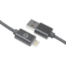 Charge & Sync Braided Lightning(R) to USB Cable, 6ft (Gray)-USB Charge & Sync Cable-JadeMoghul Inc.