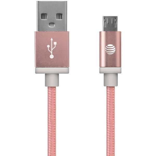 Charge & Sync Braided USB to Micro USB Cable, 5ft (Pink)-USB Charge & Sync Cable-JadeMoghul Inc.