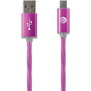 Charge & Sync Illuminated USB to Micro USB Cable, 3ft (Pink)-USB Charge & Sync Cable-JadeMoghul Inc.