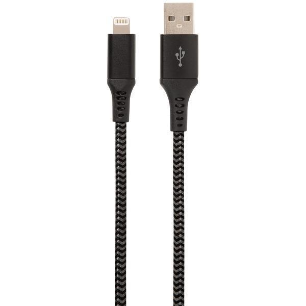 Charge & Sync USB Cable with Lighting(R) Connector, 10ft (Black)-USB Charge & Sync Cable-JadeMoghul Inc.