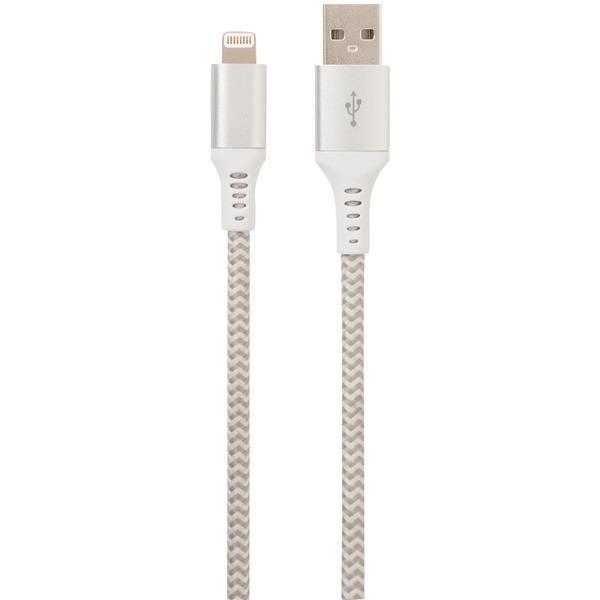 Charge & Sync USB Cable with Lighting(R) Connector, 10ft (White)-USB Charge & Sync Cable-JadeMoghul Inc.