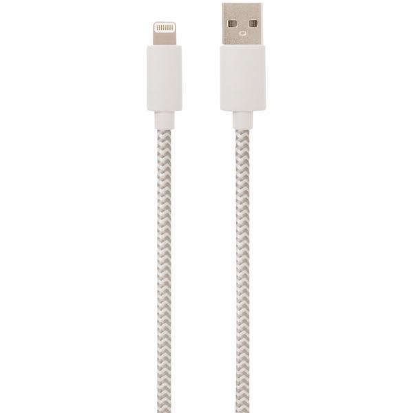 Charge & Sync USB Cable with Lightning(R) Connector, 5ft (White)-USB Charge & Sync Cable-JadeMoghul Inc.