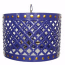 Charismatic Cutout Patterned Metal Chandelier, Green-Chandeliers-Blue-METAL-JadeMoghul Inc.