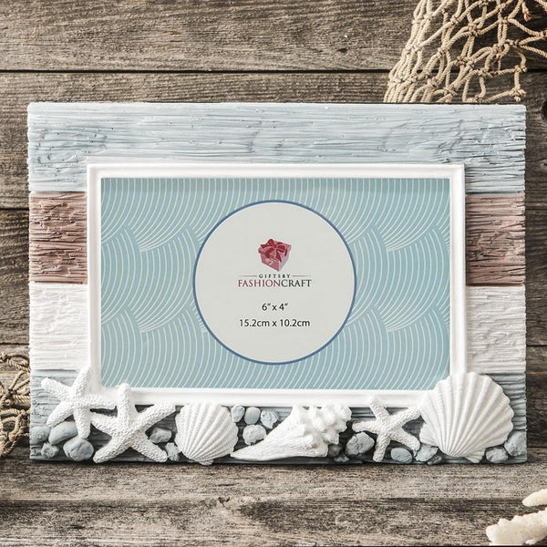 Charming Beach horizontal 6 x 4 frame with shells-Personalized Gifts By Type-JadeMoghul Inc.