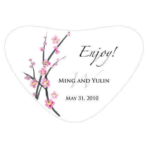 Cherry Blossom Heart Container Sticker (Pack of 1)-Wedding Favor Stationery-JadeMoghul Inc.