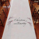 Cherry Blossom Personalized Aisle Runner Plain White Black (Pack of 1)-Aisle Runners-Black-JadeMoghul Inc.