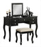 Cherub Vanity Set Featuring Stool And Mirror Black-Bedroom Furniture Sets-Black-Rubber wood MDF / Birch Veneer-JadeMoghul Inc.