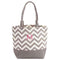 Chevron Canvas Tote - Gray (Pack of 1)-Personalized Gifts for Women-JadeMoghul Inc.