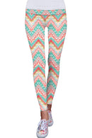 Chevron Please Lucy Printed Performance Leggings - Women-Chevron Please-XS-Pink/Green-JadeMoghul Inc.