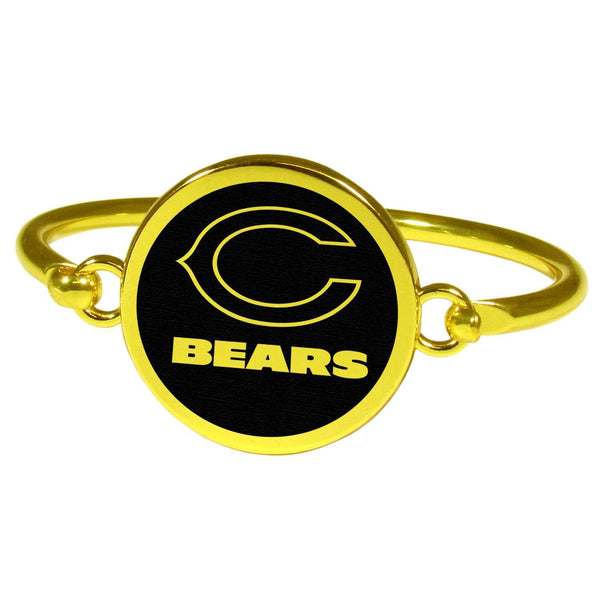 Chicago Bears Gold Tone Bangle Bracelet-NFL,Chicago Bears,Jewelry & Accessories-JadeMoghul Inc.