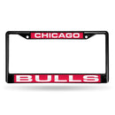 Porsche License Plate Frame Chicago Bulls Black Laser Chrome Frame