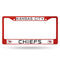 Cute License Plate Frames Chiefs Red Colored Chrome Frame
