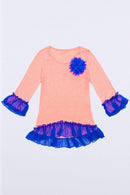 Chiffon Trim Top - Girls-Girls Long Sleeve Fancy Tops-6M-Flamingo-JadeMoghul Inc.