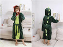 Child Bathrobe Cartoon Dinosaur 100% Polyester Kids Bathrobes Beach Pool Swimming Poncho Towel Coral Girls Boys Sleepwear-as picture 1-4T-JadeMoghul Inc.