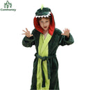 Child Bathrobe Cartoon Dinosaur 100% Polyester Kids Bathrobes Beach Pool Swimming Poncho Towel Coral Girls Boys Sleepwear-as picture 1-4T-JadeMoghul Inc.