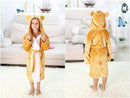 Child Bathrobe Cartoon Dinosaur 100% Polyester Kids Bathrobes Beach Pool Swimming Poncho Towel Coral Girls Boys Sleepwear-as picture 2-4T-JadeMoghul Inc.