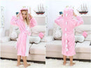 Child Bathrobe Cartoon Dinosaur 100% Polyester Kids Bathrobes Beach Pool Swimming Poncho Towel Coral Girls Boys Sleepwear-as picture 3-4T-JadeMoghul Inc.