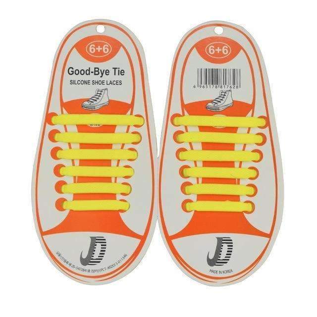 Children No Tie Silica Gel Shoe Laces-Yellow-JadeMoghul Inc.