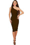Chocolate Layla One-Shoulder Dress - Women-Solid-XS-JadeMoghul Inc.