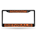 Cadillac License Plate Frame Cincinnati Bengals Black Laser Chrome Frame