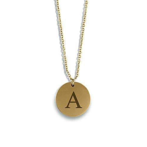 Circle Tag Necklace - Classic Serif Initial (Pack of 1)-Personalized Gifts for Women-JadeMoghul Inc.