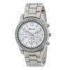 Classic Heavy Chain Quartz Watch With Crystal Encrusted Dial-Silver-JadeMoghul Inc.