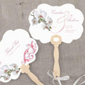 Classic Orchid Personalized Hand Fan Plum (Pack of 1)-Wedding Parasols Umbrellas & Fans-Red-JadeMoghul Inc.