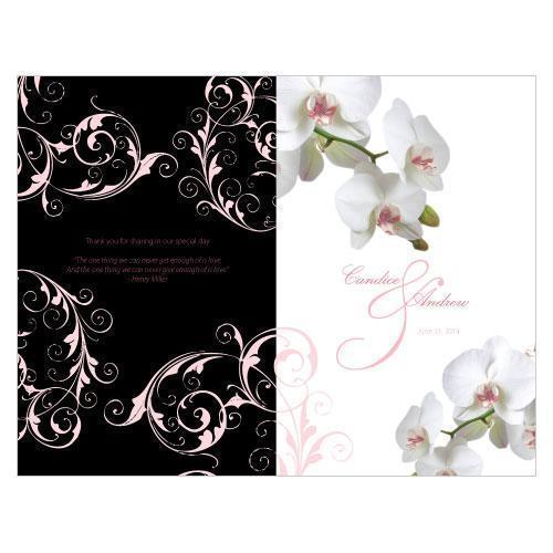 Classic Orchid Program Plum (Pack of 1)-Wedding Ceremony Stationery-Pastel Pink-JadeMoghul Inc.
