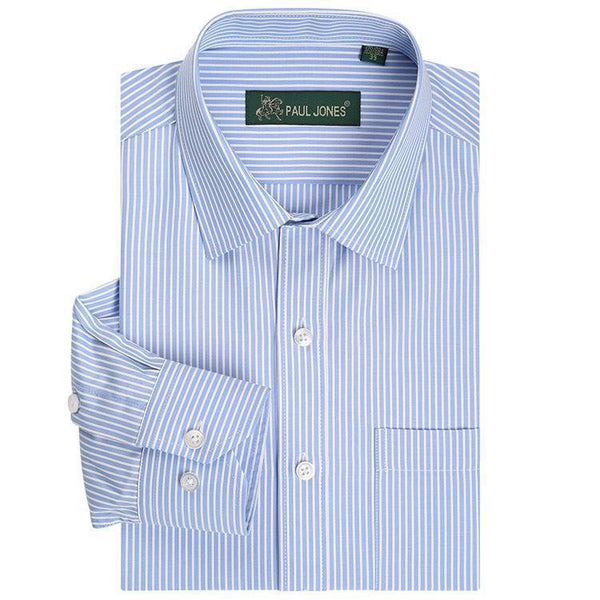 Classic Striped Men Dress Shirt / Long Sleeve Business Formal Shirt-5510-Asian size S-JadeMoghul Inc.